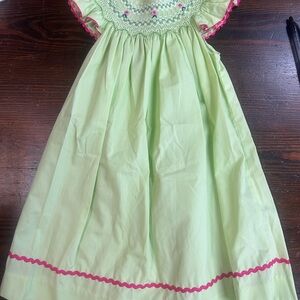 Adorable Lime and Pink Kids Dress